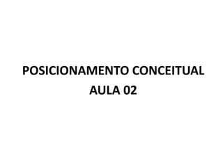 POSICIONAMENTO CONCEITUAL
AULA 02
 