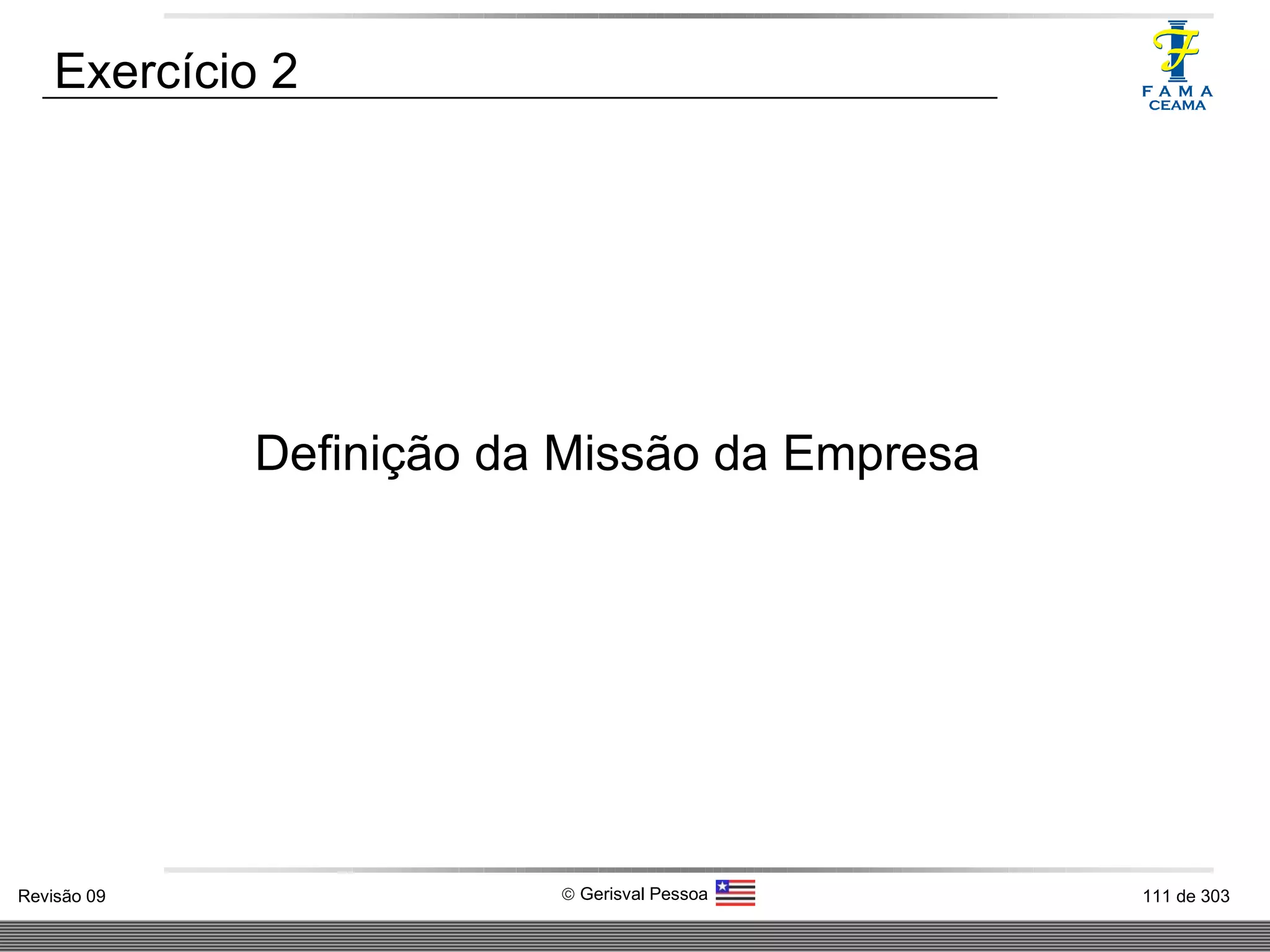 Definição da Missão da Empresa Exercício 2 