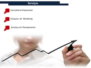 Serviços

Consultoria Empresarial


Pesquisa de Marketing


Serviços em Planejamento
 