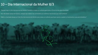 “Pessoal hoje é o Dia Internacional da Mulher! Parabéns a todas as mulheres guerreiras e firme de lida desse Brasilzão!
Para não deixar passar em branco, marque aqui abaixo nos comentários as mulheres mais brutas que você conhece!
RN&S e a SeuGado deseja um Feliz Dia Internacional da Mulher para todas as mulheres que fazem parte e ajudam a movimentar a pecuária brasileira.”
10 – Dia Internacional da Mulher 8/3
 