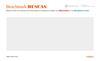 Mapa de Calor do interesse dos Internautas no Google por Região, por Odontoclinic e por Ortodontic Center
Benchmark BUSCAS.
Planejamento
Campanha Geração de Leads
Fonte: Google Trends.
 
