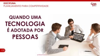 131
professor Daniel de Carvalho Luz | daniel@universocorporativo.com.br | whatsApp 15 9 9126 5571
QUANDO UMA
TECNOLOGIA
É ADOTADA POR
PESSOAS
DISCIPLINA
PLANEJAMENTO PARA COMPETITIVIDADE
 