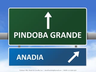 PINDOBA GRANDE
ANADIA
Professor MSc. Daniel de Carvalho Luz | daniel.luz2020@hotmail.com | Mobile 15 9 9126 5571
 