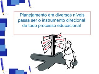 Planejamento em diversos níveis
passa ser o instrumento direcional
  de todo processo educacional
 