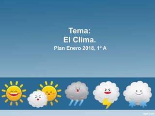 Tema: 
El Clima.
Plan Enero 2018, 1º A
 