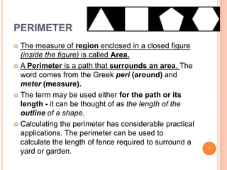 Peri Path Plane Mensuration Perimeter of Polygons | PPTX