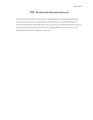 Plan empresarial para nuevos negocios