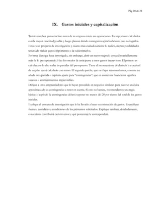 Plan empresarial para nuevos negocios