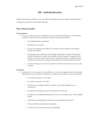 Plan empresarial para nuevos negocios