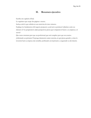 Plan empresarial para nuevos negocios