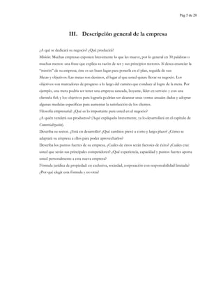 Plan empresarial para nuevos negocios