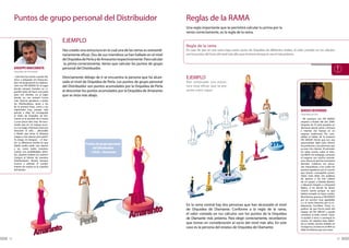 Puntos de grupo personal del Distribuidor                                                                  Reglas de la RAMA
                                                                                                                Una regla importante que te permitirá calcular tu prima por la
                                                                                                                venta correctamente, es la regla de la rama.

                                          EJEMPLO
                                                                                                                Regla de la rama
                                          Has creado una estructura en la cual una de las ramas es extraordi-   En caso de que en una rama haya varios socios de Orquídea de diferentes niveles, el valor contado en tus cálculos
                                          nariamente eficaz. Dos de sus miembros se han hallado en el nivel     son los puntos del Socio del nivel más alto, que al mismo tiempo te sea el más próximo.
                                          de Orquídea de Perla y de Amaranto respectivamente. Para calcular
                                          tu prima correctamente, tienes que calcular los puntos de grupo
     GIUSEPPE BRACCIODIETA                personal del Distribuidor.
     Orquídea de Diamante

     - Esta foto fue hecha cuando Ela,
     Artur y Sebastián (mi Patrocina-
                                          Directamente debajo de ti se encuentra la persona que ha alcan-       EJEMPLO
     dor) me propusieron la colabora-     zado el nivel de Orquídea de Perla. Los puntos de grupo personal      Has construido una estruc-
     ción con FM GROUP. En el lugar       del Distribuidor son puntos acumulados por la Orquídea de Perla       tura muy eficaz, que se pre-
     donde siempre fumaba un ci-
     garrillo antes de hacer una pizza    al descontar los puntos acumulados por la Orquídea de Amaranto        senta como sigue:.
     para mis clientes, en el lugar       que se sitúa más abajo.
     donde no me sentaré nunca
     más. Querría agradecer a todos
     los Distribuidores, tanto a los
     de la primera línea, como a los
     registrados hoy, porque sólo                                                                                                                                                                      DARIUSZ RESPONDEK
     gracias a ellos he conseguido
                                                                                                                                                                                                       Orquídea de Oro
     el título de Orquídea de Dia-
     mante en el período de 9 meses                                                                                                                                                                    - Mi aventura con FM GROUP
     y unos pocos días más. He escu-                                                                                                                                                                   empezó a finales del año 2004.
     chado que en mi trabajo recur-                                                                                                                                                                    Después de 25 años pasados en
     ro a la magia. Intentaré entonces                                                                                                                                                                 Alemania decidí volver a Polonia
     descorrer el velo… ¿Recordáis                                                                                                                                                                     e intentar mis fuerzas en un
     a Aladin que tenía su lámpara                                                                                                                                                                     negocio tradicional. Por casu-
     mágica y tres deseos para pedir?                                                                                                                                                                  alidad oí hablar de la empresa
     Yo tengo mi lámpara – el Star-                                                                                                                                                                    FM GROUP. Pensé que era una
     ter. La diferencia estriba en que                                                                                                                                                                 oportunidad ideal para ofrecer
     Aladin podía pedir tres deseos
                                                         Puntos de grupo personal                                                                                                                      los productos a las personas que
     y yo, como todos nosotros,                              del Distribuidor                                                                                                                          ya eran mis clientes. Al principio
     cuento con posibilidades infini-                       = Perla – Amaranto                                                                                                                         no sabía mucho sobre el siste-
     tas. ¿Quieres realizar tus sueños?                                                                                                                                                                ma MLM. Sin embargo, comencé
     Compra el Starter de nuestros                                                                                                                                                                     el negocio con mucho entusia-
     Distribuidores, llévalo siempre                                                                                                                                                                   smo. Ahora sé que fue una buena
     encima y utilízalo. El cumpli-                                                                                                                                                                    decisión. Colaboro con perso-
     miento de sueños es la cuestión                                                                                                                                                                   nas maravillosas, a las cuales les
     del tiempo.                                                                                                                                                                                       quisiera agradecer por lo mucho
                                                                                                                                                                                                       que hemos conseguido juntos.
                                                                                                                                           21%                                                         Sobre todo dirijo mis palabras
                                                                                                                                                                                                       de aprecio a los tres Líderes
                                                                                                                                                                                                       de mi grupo: a Natalia Ryńska,
                                                                                                                                                                                                       a Sławomir Knapik y a Krzysztof
                                                                                                                                                                                                       Rębisz. A los demás les deseo
                                                                                                                 21%
                                                                                                                                                                                                       mucha suerte porque se que
                                                                                                                                                                                                       habéis tomado un buen rumbo.
                                                                                                                                                                                                       Muchísimas gracias a FM GROUP
                                                                                                                                                                                                       por un servicio muy agradable
                                                                                                                                                                                                       y a la Junta Directiva por la co-
                                                                                                                En la rama central hay dos personas que han alcanzado el nivel                         laboración fructifera. Estoy or-
                                                                                                                de Orquídea de Diamante. Conforme a la regla de la rama,                               gulloso de que forme parte del
                                                                                                                                                                                                       equipo de FM GROUP y pueda
                                                                                                                el valor contado en tus cálculos son los puntos de la Orquídea                         contribuir al éxito común. Quie-
                                                                                                                de Diamante más próxima. Para elegir correctamente, recordamos                         ro ayudar a otros a conseguir lo
                                                                                                                                                                                                       mismo. Un objetivo bien defini-
                                                                                                                que tomas en consideración al socio del nivel más alto. En este                        do es medio camino andado en
                                                                                                                caso es la persona del estatus de Orquídea de Diamante.                                el negocio y el éxito en el 90% se
                                                                                                                                                                                                       debe al esfuerzo que uno hace.


32                                                                                                                                                                                                                                          33
 
