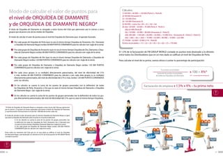 Modo de calcular el valor de puntos para                                                                                          Cálculos:
                                                                                                                                       (1) 60 000 + 60 000 = 120 000 (Perla A + Perla B)

     el nivel de ORQUÍDEA DE DIAMANTE
                                                                                                                                       (2) 90 000 (Amaran0 A)
                                                                                                                                       (3) 120 000 (Oro)
                                                                                                                                       (4) 150 000 (Diamante A)
     y de Orquídea de Diamante Negro*                                                                                                  (5) 60 000 = suma (5a +5b + 5c + 5d + 5e)
                                                                                                                                       (6) (6a) 120 000 – 50 000 = 70 000 (Perla A - Perla C)
     El título de Orquídea de Diamante es otorgado a estos Socios del Club que patrocinen por lo menos a cinco                             (6b) 62 000 (Perla B)
     grupos que alcancen uno de los niveles de Orquídea.                                                                                   (6c) 130 000 – 50 000 = 80 000 (Amaranto A - Perla D)
                                                                                                                                           (6d) 260 000 – (140 000 + 60 000 + 50 000) = 10 000 (Oro - (Amaranto B + Perla E + Perla F))
     El modo de calcular el valor de puntos para el nivel de Orquídea de Diamante para el ejemplo ilustrado.                               (6a) + (6b) + (6c) + (6d) = 70 000 + 62 000 + 80 000 + 10 000 = 222 000
                                                                                                                                       (7) 70 000 – 62 000 = 8 000 (21% - Perła B)
         1   Por cada grupo de Orquídea de Perla (que no sea al mismo tiempo Orquídea de Amaranto, Oro Diamante                        Puntos acumulados = (1) + (2) + (3) + (4) + (5) + (6) + (7) = 770 000
             u Orquídea de Diamante Negro) recibes 60 000 PUNTOS CONVENIDOS para los cálculos (ver: regla de la rama).

         2   Por cada grupo de Orquídea de Amaranto (que no sea al mismo tiempo Orquídea de Oro, Diamante u Orqu-
             ídea de Diamante Negro) recibes 90 000 PUNTOS CONVENIDOS para los cálculos (ver: regla de la rama).                    El 1,5% de la facturación de FM GROUP WORLD contada en puntos está destinado a la división
                                                                                                                                    entre todos los Distribuidores que en un mes dado se califican al nivel de Orquídea de Perla.
         3   Por cada grupo de Orquídea de Oro (que no sea al mismo tiempo Orquídea de Diamante u Orquídea de
             Diamante Negro) recibes 120 000 PUNTOS CONVENIDOS para los cálculos (ver: regla de la rama).                           Para calcular el nivel de tu prima, vamos ahora a contar tu porcentaje de participación:
         4   Por cada grupo de Orquídea de Diamante u Orquídea de Diamante Negro recibes 150 000 PUNTOS
             CONVENIDOS para los cálculos (ver: regla de la rama).
                                                                                                                                                                                                Tus puntos acumulados
         5   Por cada cinco grupos (o su múltiplo) directamente patrocinados, del nivel de efectividad del 21%                                                                           Suma de los puntos acumulados
                                                                                                                                                                                                                                                  x 100 = X%*
             o más, recibes 60 000 PUNTOS CONVENIDOS para los cálculos o por cada siete grupos (o su múltiplo)                                                                          de todas las Orquídeas de Diamante                        *X% - tu porcentaje de participación
             directamente patrocinados, del nivel de efectividad del 21% o más, recibes 120 000 PUNTOS CONVENIDOS
             para los cálculos.

         6   En los cálculos se cuenta la suma de los puntos de grupos personales (ver la definición) de todas                                                   Facturación de empresa x 1,5% x X% = tu prima neto
             las Orquídeas de Perla, Amaranto u Oro que no sean al mismo tiempo Orquídeas de Diamante u Orquídea
             de Diamante Negro (ver: regla de la rama).
                                                                                                                                                                                               50,000
                                                                                                                                                                                                Puntos
         7   En los cálculos se cuenta la suma de los puntos de grupos personales (ver la definición) de todos los gru-
             pos directamente patrocinados, del nivel de efectividad del 21%, que no sean al mismo tiempo Orquídeas.                                                                                                   50,000
                                                                                                                                                                                                                        Puntos
                                                                                                                                                                                                                                       50,000
                                                                                                                                                                                                                                         Puntos




                                                                                                                                                                                                                                                    50,000
* El título de Orquídea de Diamante Negro es otorgado a estos Socios del Club que patrocinen                                                                                                                                                          Puntos

por lo menos a 10 grupos (en líneas separadas) que tienen el título de Orquídea de Diamante
                                                                                                                                                                            50,000
                                                                                                                                                                             Puntos

y cuya facturación mensual está en el nivel de 1 000 000 de puntos cada una.                                1 5a 6a                                                                               260,000
                                                                                                              120,000                                                                                Puntos

El modo de calcular el valor de puntos para el nivel de Orquídea de Diamante Negro es igual                       Puntos
                                                                                                                                                                                                    4 5e                                                                            50,000
                                                                                                                                                                                                                                                                                         Puntos
que para la Orquídea de Diamante salvo el punto 6 y el punto 8 adicional.
                                                                                                50,000                                                                                           21%
	             6. En los cálculos se cuenta la suma de los puntos de grupos personales (ver        Puntos


	             la definición) de todas las Orquídeas de Perla, Amaranto, Oro o Diamante que                                                                                                                                                                              3 5d 6d
	             no sean al mismo tiempo Orquídeas Diamante Negro(ver: regla de la rama).                                                                                                                                                                                 260,00
                                                                                                                                                                                                                                                                          Puntos
	             8. Por cada grupo de Orquídea de Diamante Negro recibes 200 000 PUNTOS
	             CONVENIDOS para los cálculos (ver: regla de la rama).                                        2 5b 6c                       21%                                      7 5c
                                                                                                            130,000                                                              70,000
Entre todos los miembros del Club que en un mes dado se califican al nivel de Orquídea                       Puntos
                                                                                                                                                                                      Puntos
de Diamante Negro, está destinado a la división el 0,5% de la facturación de FM GROUP World
contada en puntos.                                                                                                                                                                                        1 6b
                                                                                                                                                                                                          62,000                    140,000
                                                                                               30,000                                                                                                         Puntos
                                                                                                                                                                                                                                     Puntos                                               60,000
                                                                                                                                                                                                                                                                                            Puntos
                                                                                                Puntos
                                                                                                                                                  50,000
                                                                                                                                                    Puntos


                                                                                                                                                                  30,000                                                30,000
                                                                                                                                                                                                                           Puntos
                                                                                                                                                                   Puntos


                                                                                                                      30,000
                                                                                                                           Puntos
40                                                                                                                                                                                                                                                                                                   41
 