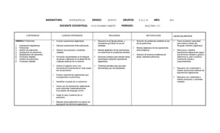 Planes de asignaturas 2011