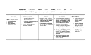 Planes de asignaturas 2011