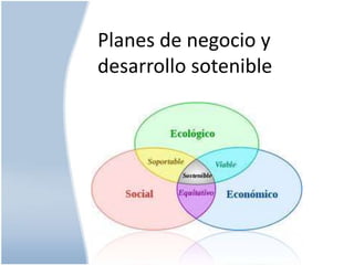 Planes de negocio y
desarrollo sotenible

 