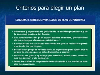 Criterios para elegir un plan   