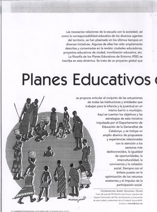 PLANES EDUCATIVOS DE ENTORNO