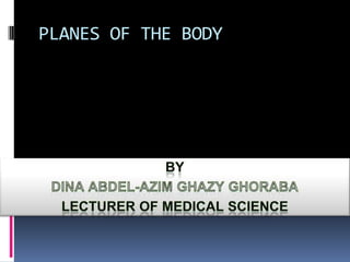 PLANES OF THE BODY

 