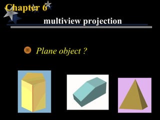 multiview projectionmultiview projection
Chapter 6Chapter 6
Plane object ?
 