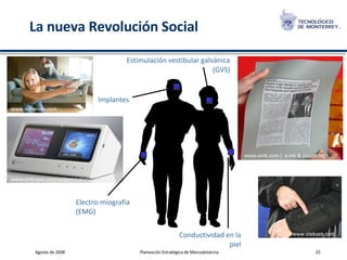 La nueva Revolución Social www.nintendo.com www.eleksen.com www.eink.com /  e-ink & plastic logic www.emtrace.com/widgetstation/ Estimulación vestibular galvánica (GVS) Implantes Electro-miografía (EMG) Conductividad en la piel 