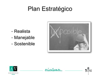 Plan Estratégico


- Realista
- Manejable
- Sostenible
 