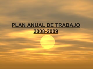 PLAN ANUAL DE TRABAJO 2008-2009 