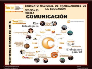 Coordinación Operativa SNTE
Comisión Negociadora Sección 23 Puebla
PlataformasdigitalesdelSNTE
 
