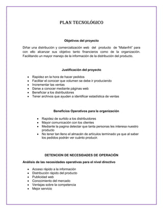 Plan estrategico y tecnologico