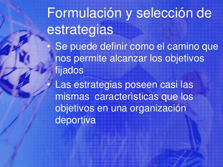 Plan estratègico de una organizacion deportiva