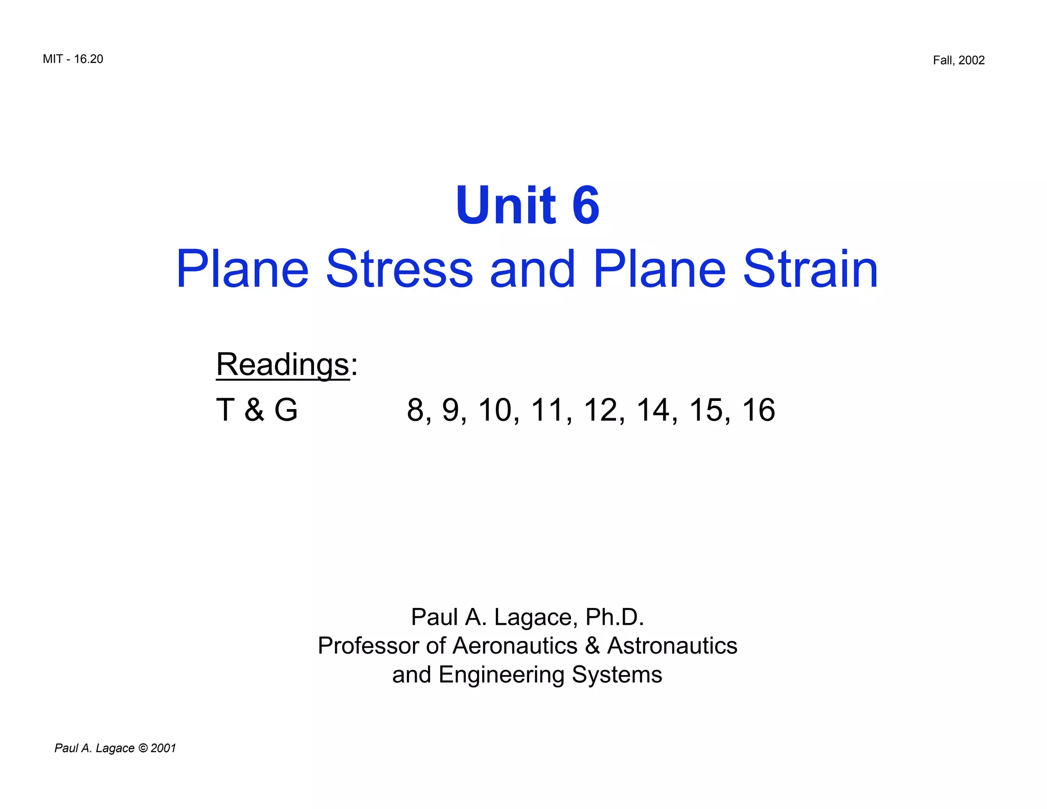 Plane stress and plane strain | PDF