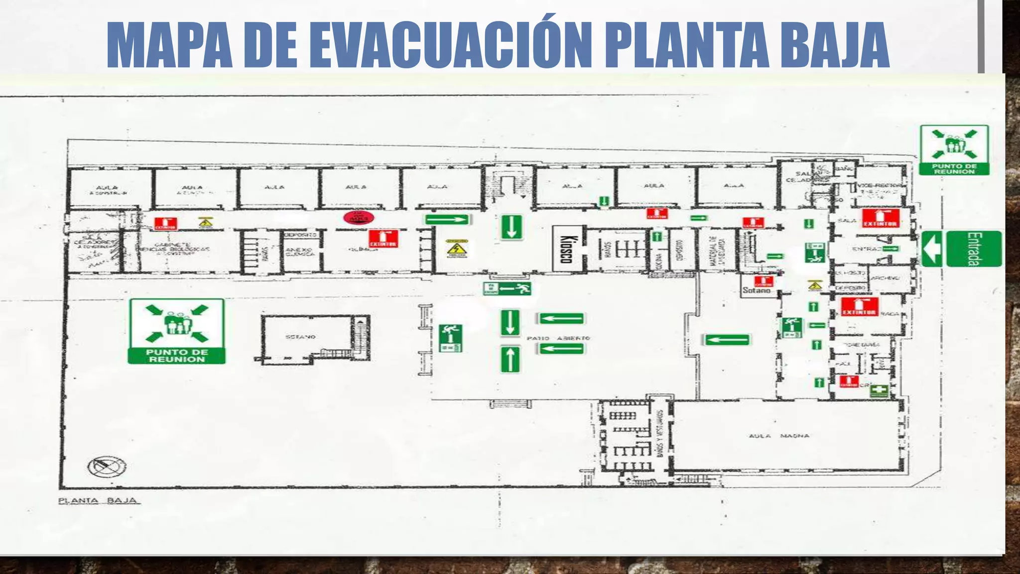 MAPA DE EVACUACIÓN PLANTA BAJA
 
