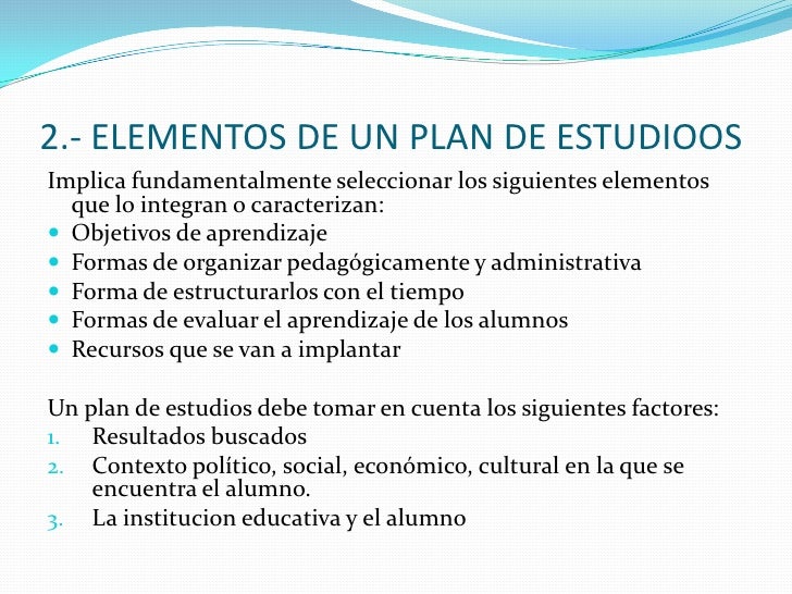 Planes y programas de estudios