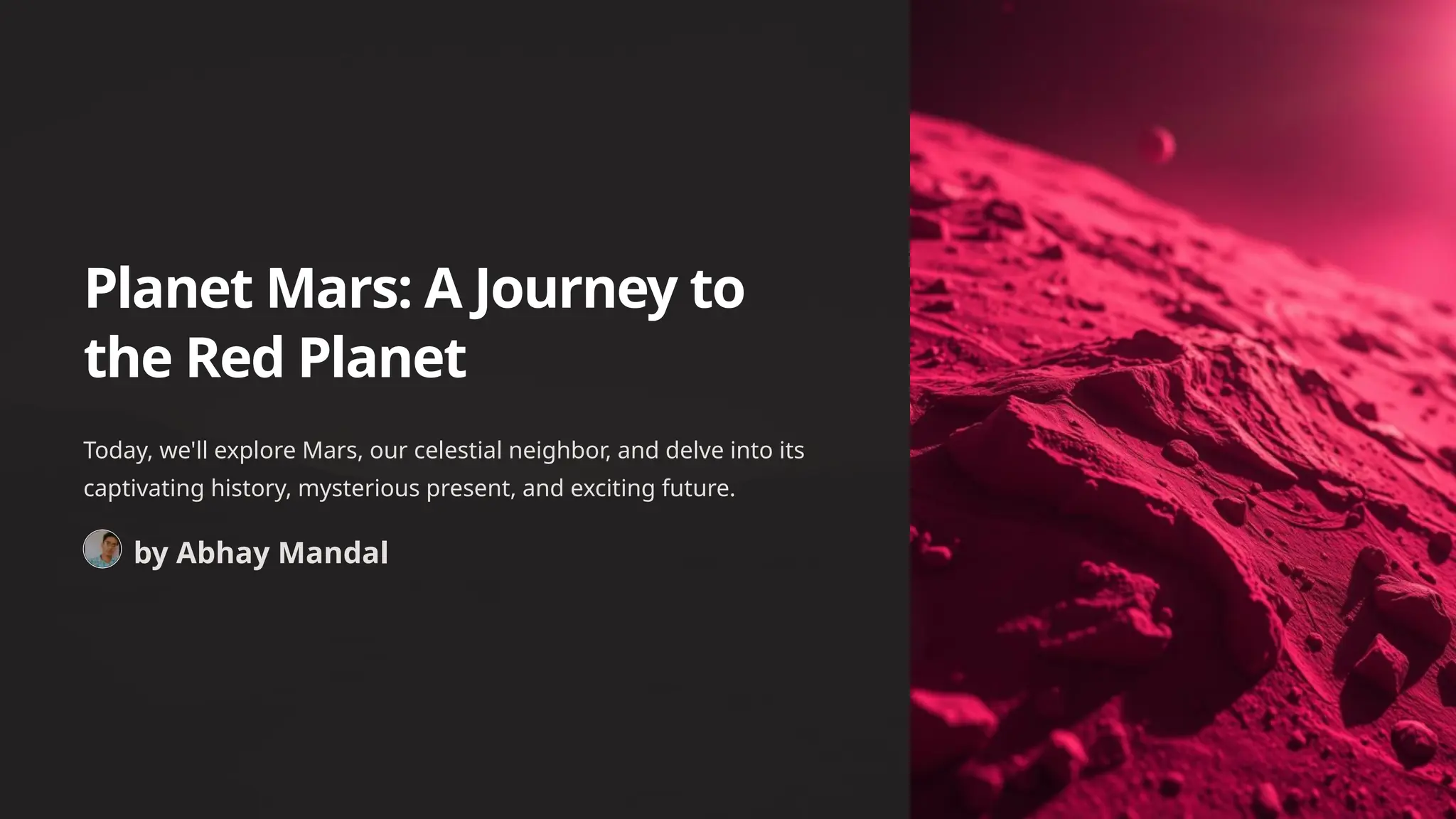 Planet Mars A Journey To The Red Planet Pptx