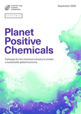 Pathways for the chemical industry to enable
a sustainable global economy
September 2022
Planet
Positive
Chemicals
 