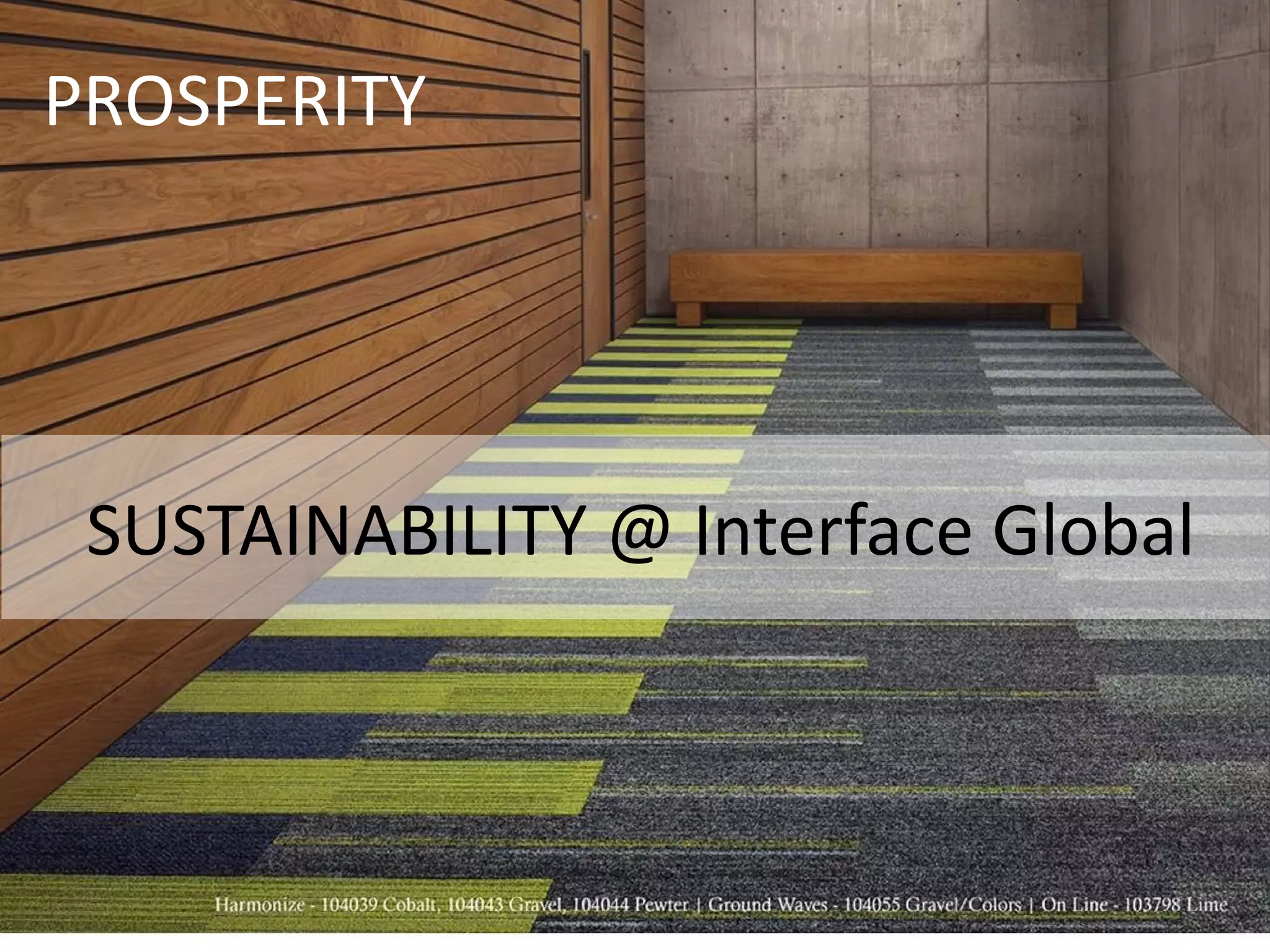 SUSTAINABILITY @ Interface Global
PROSPERITY
 