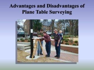 Advantages and Disadvantages of
Plane Table Surveying

 