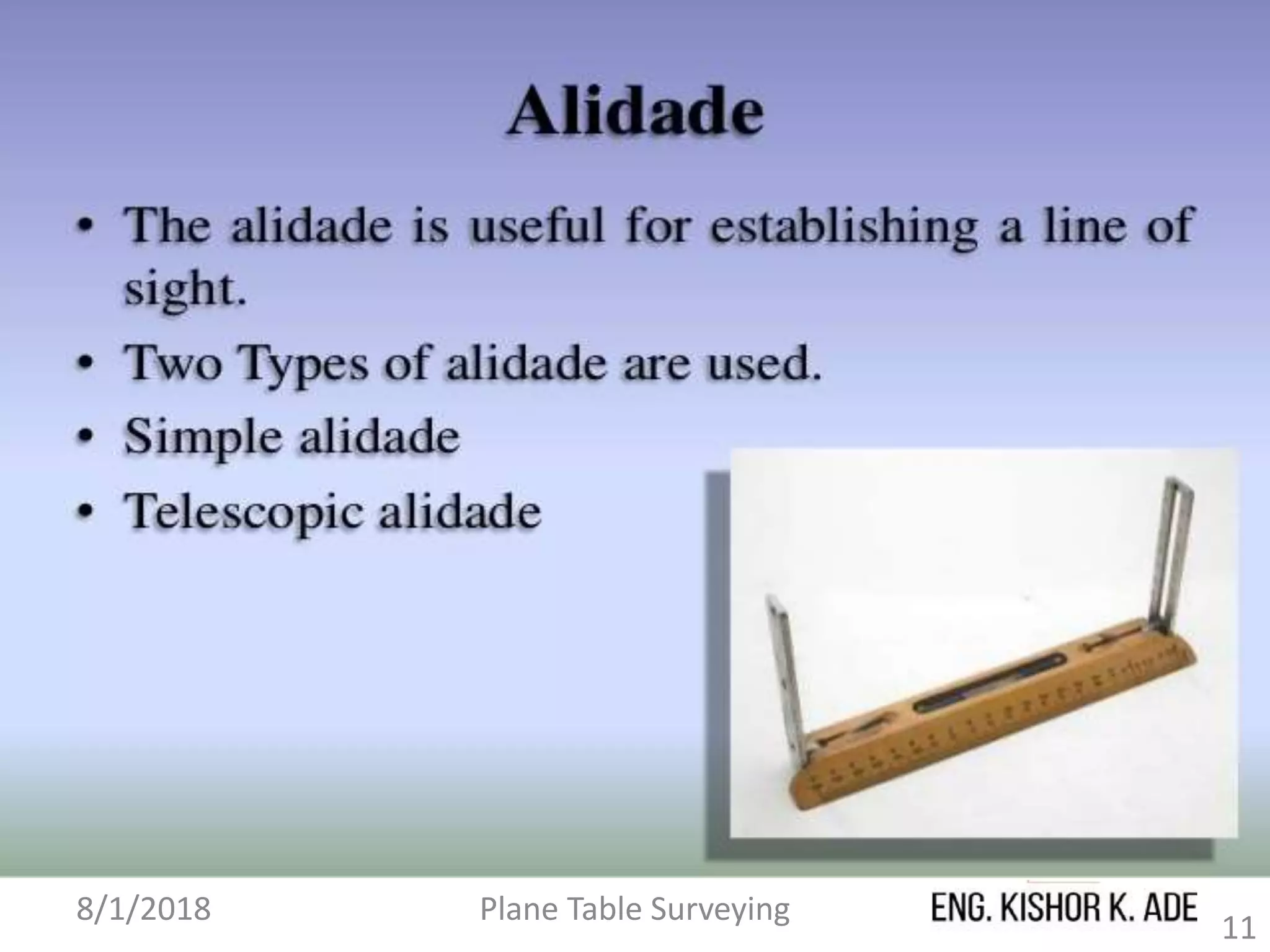Plane Table Surveying
11
8/1/2018
 