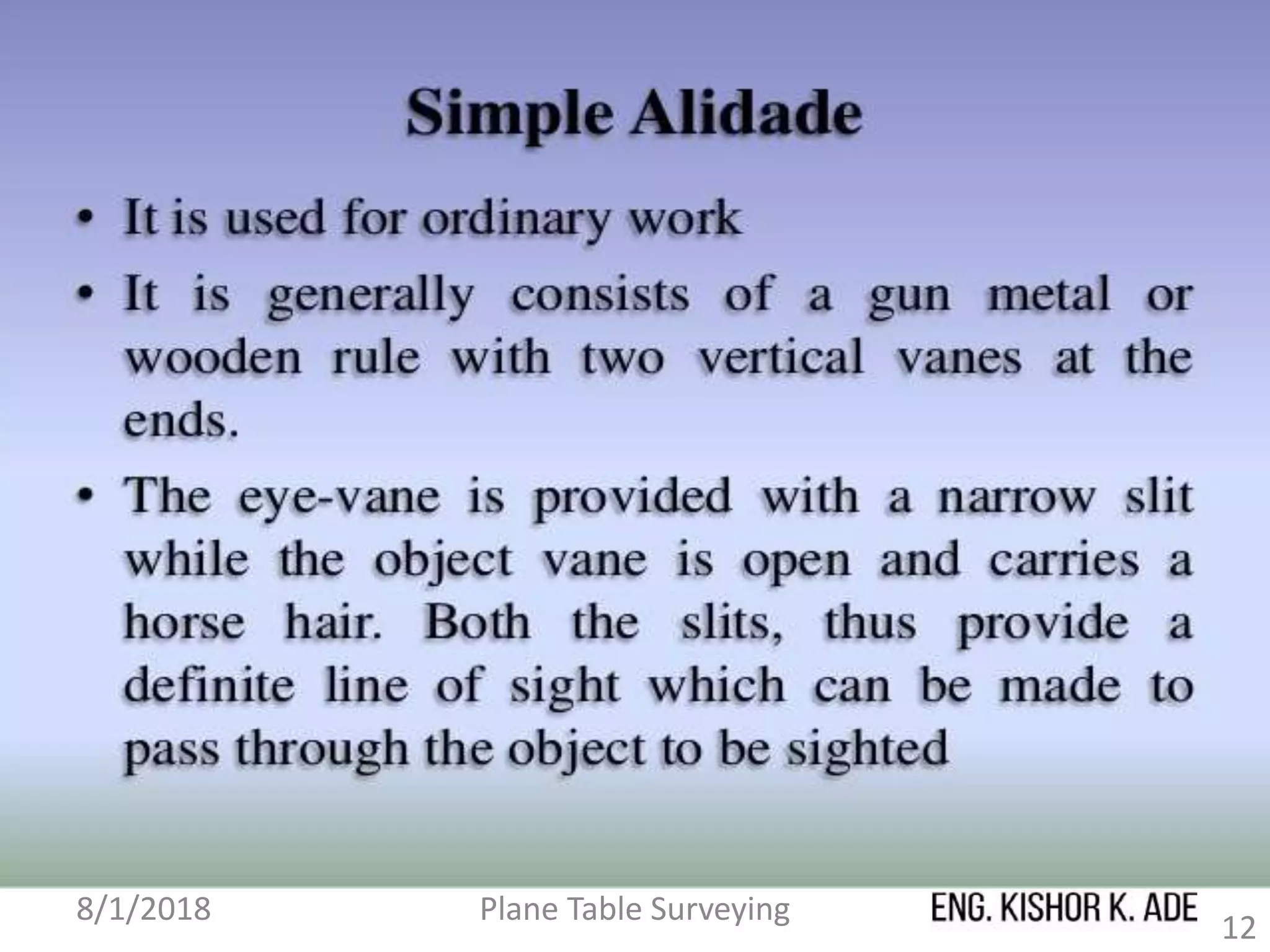 Plane Table Surveying
12
8/1/2018
 