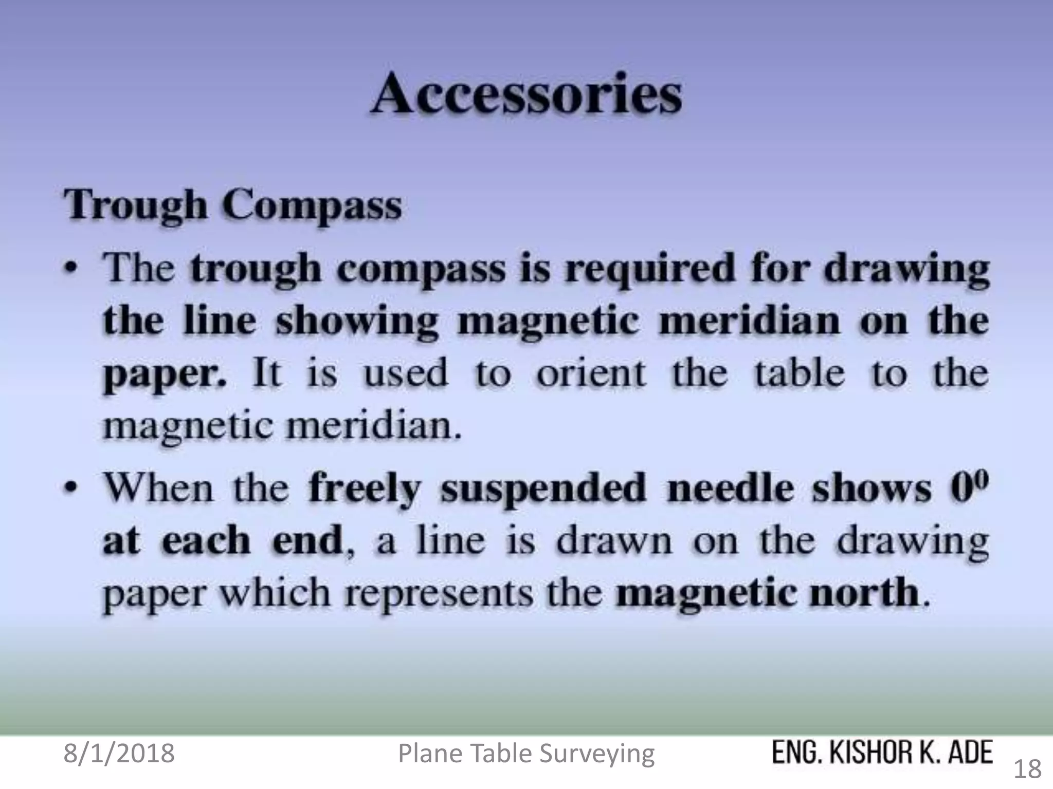 8/1/2018 Plane Table Surveying
18
 