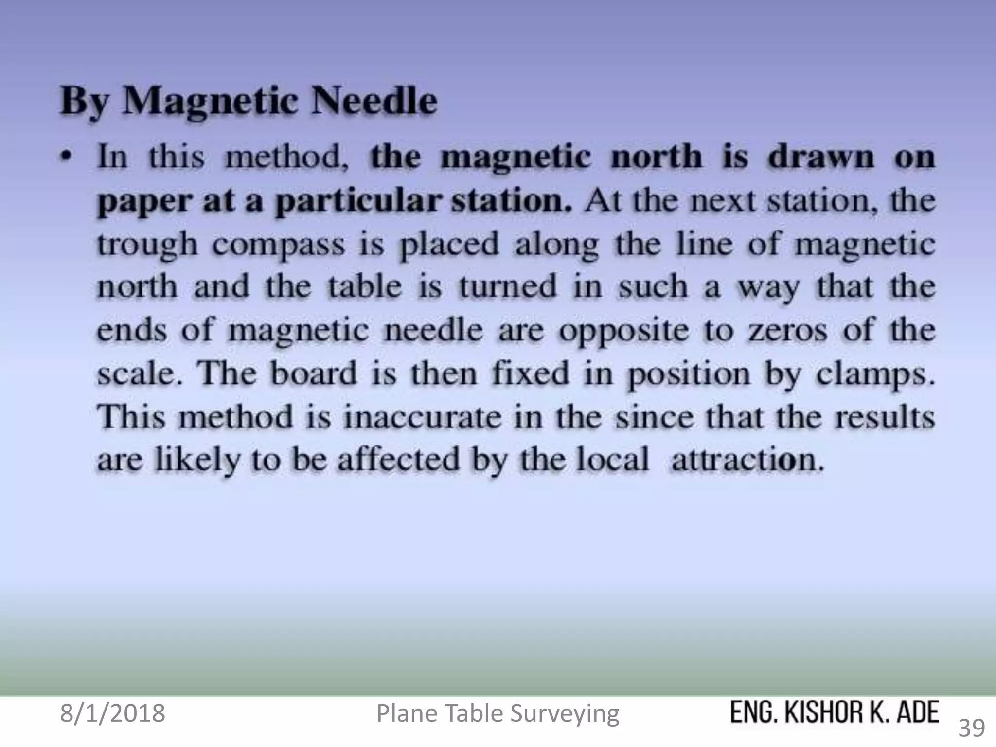 8/1/2018 Plane Table Surveying
39
 