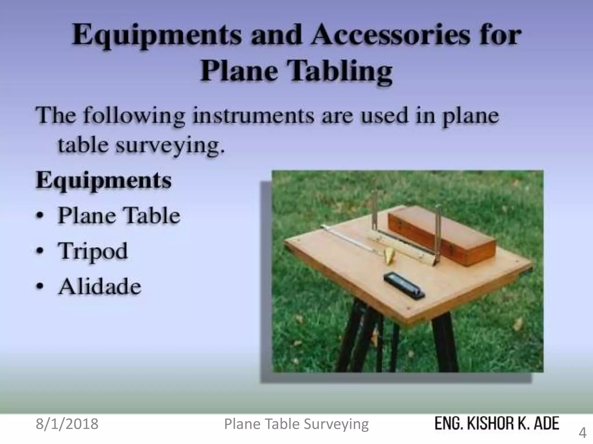 Plane Table Surveying
4
8/1/2018
 