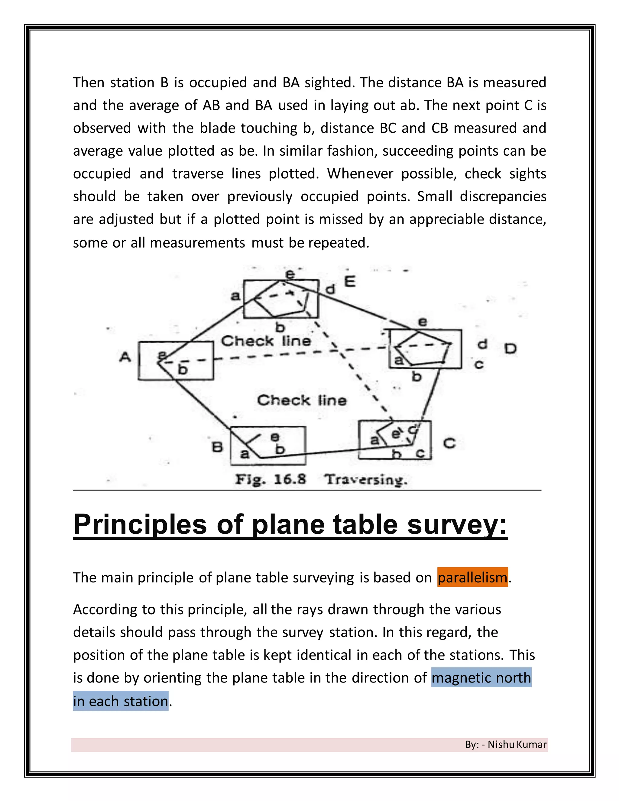 Plane table surveying | DOCX