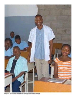 Alberto in his classroom at the Boane Primary School in Mozambique
 