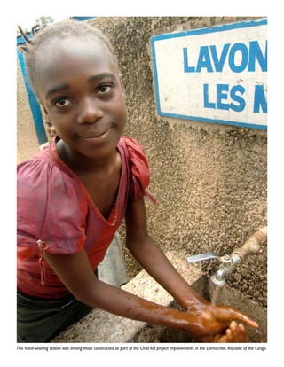 This hand-washing station was among those constructed as part of the Child Aid project improvements in the Democratic Republic of the Congo.
 