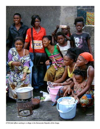 ATCE field officer working in a village in the Democratic Republic of the Congo.
 