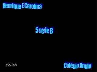 Henrique E Carolina 5 série B Colégio Anglo VOLTAR 