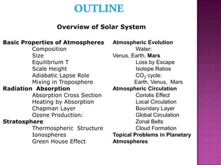 Planetary Atmospheres I | PPTX