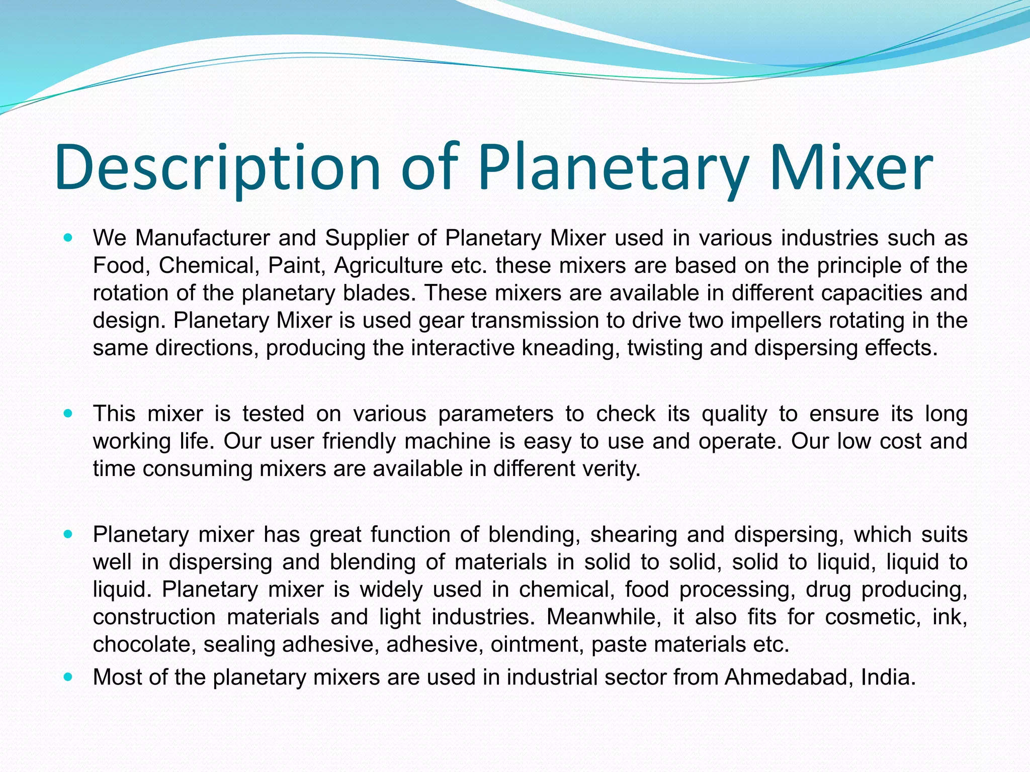 Planetary mixer pharmaceutical ppt | PPTX