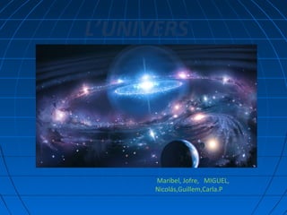 L’UNIVERS

Maribel, Jofre, MIGUEL,
Nicolás,Guillem,Carla.P

 